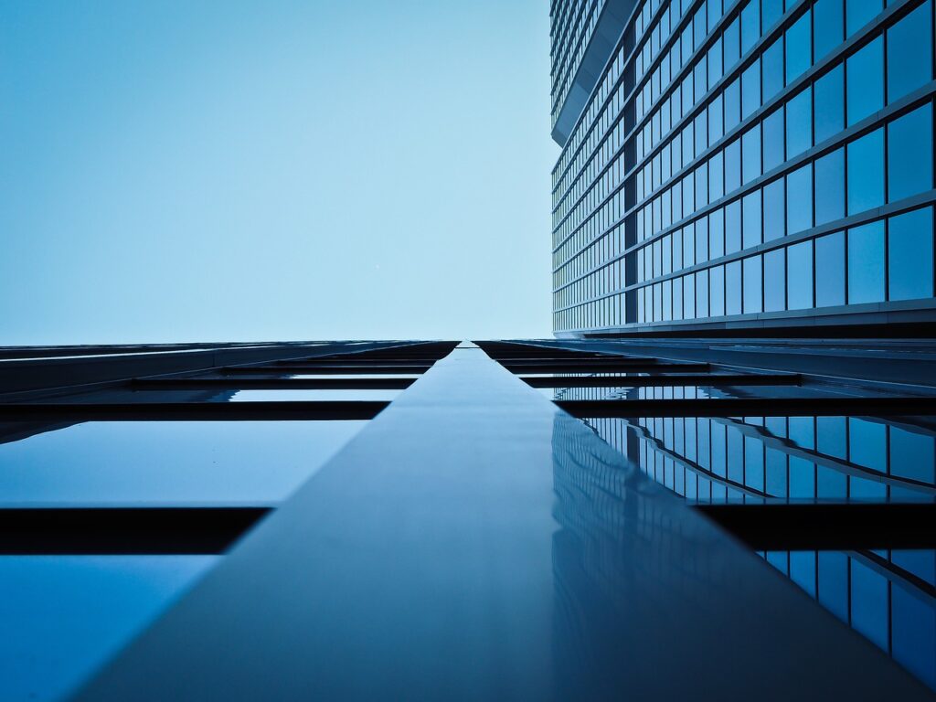 Photograph of building from an upward angle